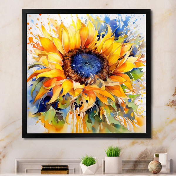 Bright Colors yellow, Blue buy Gallery Canvas Wraps, Vertical Frame